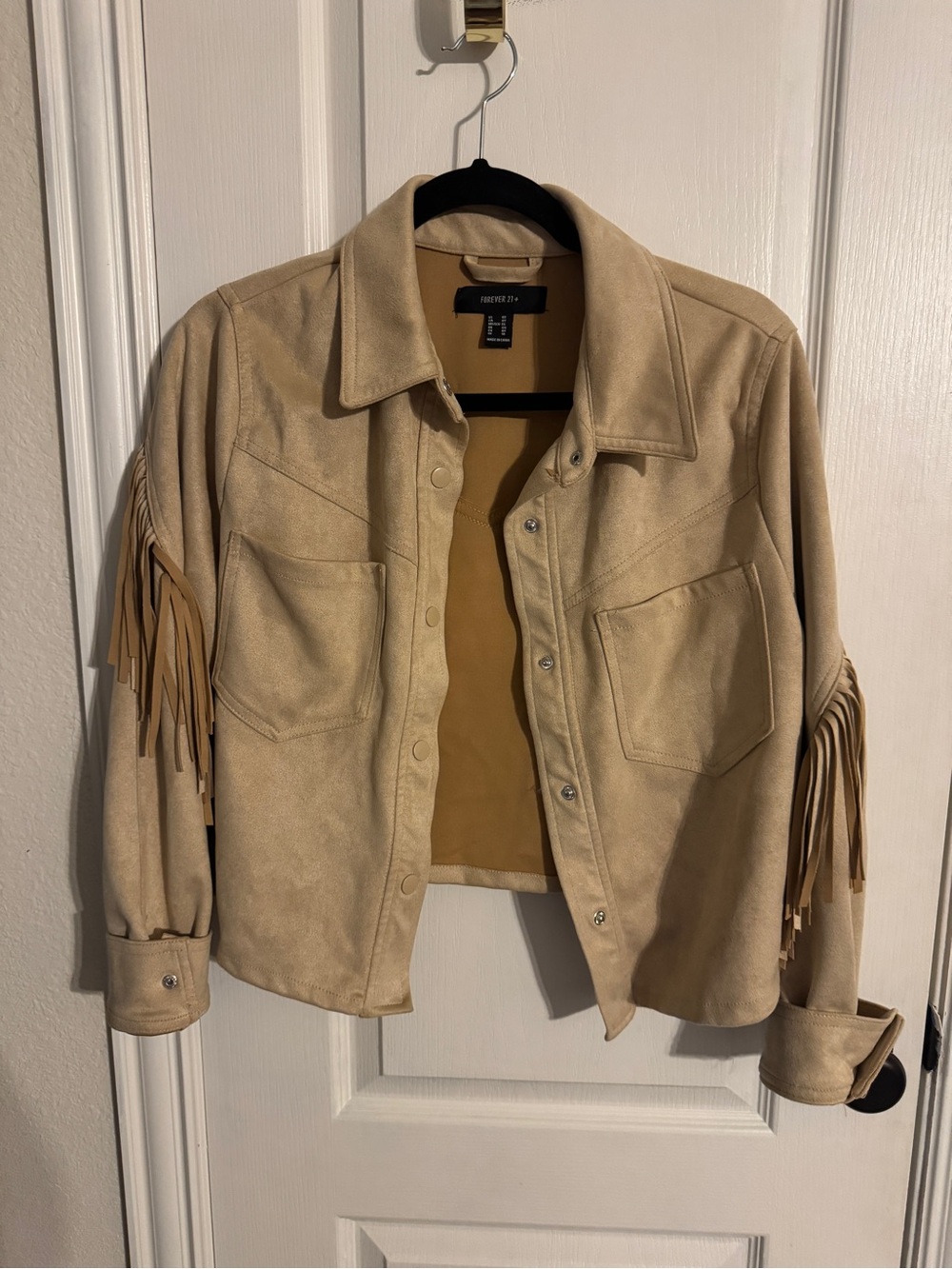 Forever 21 Beige Fringe Utility Jacket